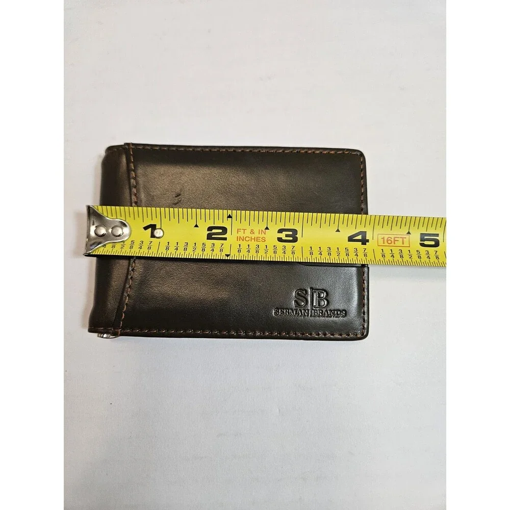 Serman Brands Brown Bifold Men's Wallet with Card Slots and Folding Feature
